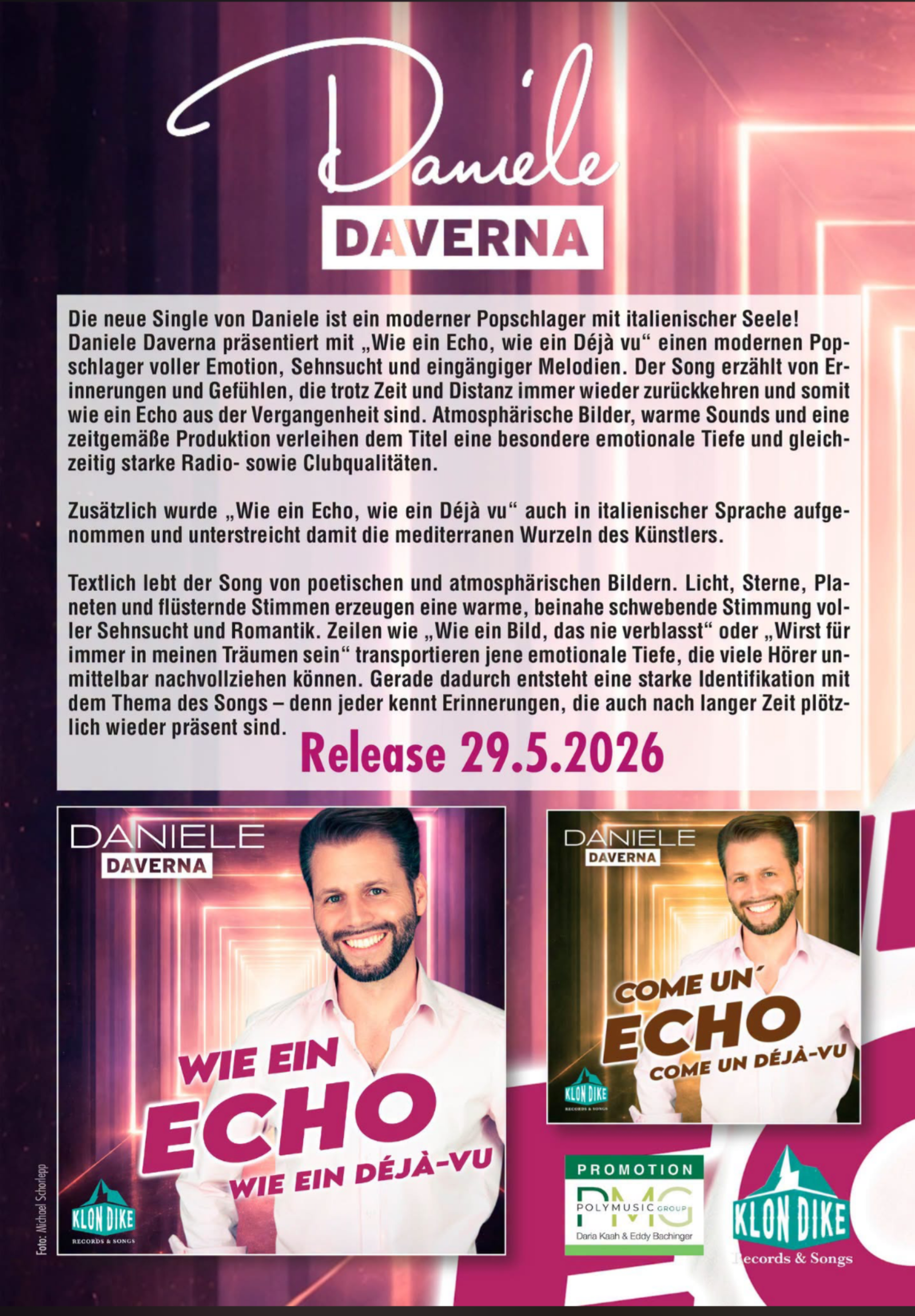 Promotiongrafik zur neuen Single von Daniele Daverna